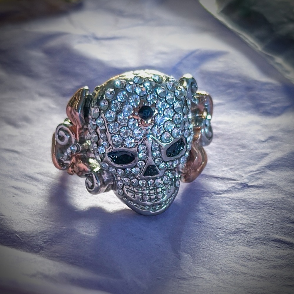 Silver and Gold Skull Ring